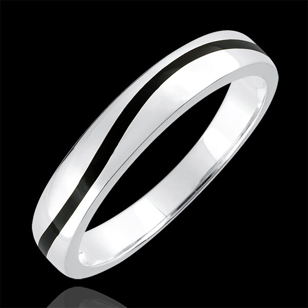 Alliance or Homme Clair Obscur - Courbe - or blanc 9 carats et l