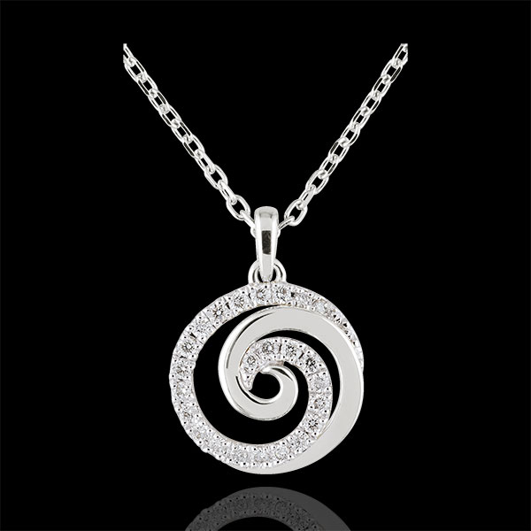 Collier Spirale d'amour or blanc 9 carats