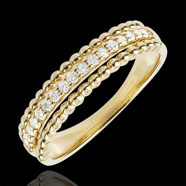 Bague Fleur de Sel - deux anneaux - or jaune 18 carats