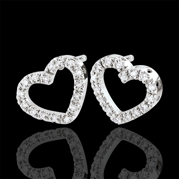 Boucles d'oreilles Coeurs Zadig or blanc 9 carats