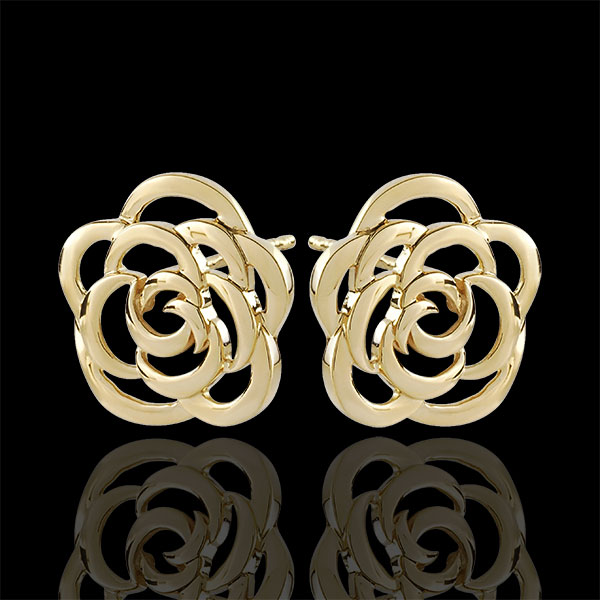 Boucles d'oreilles Eclosion - Fleurs Couture - puces - or jaune