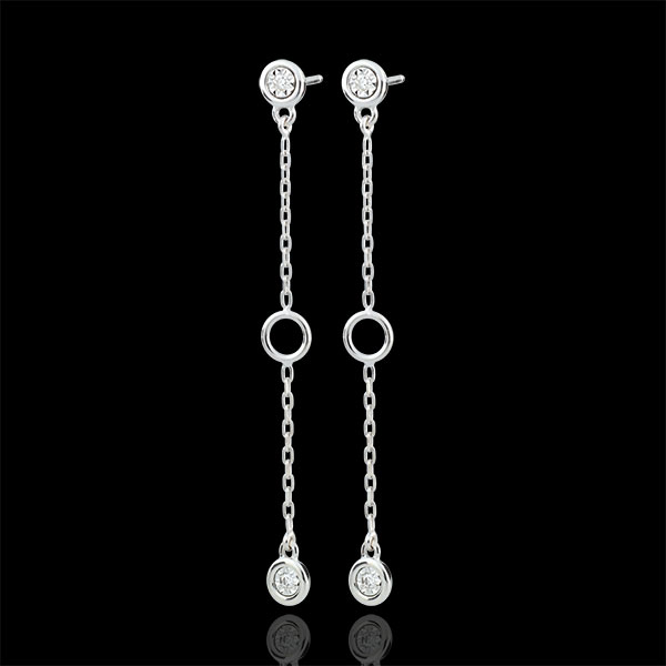 Boucles d'oreilles Satine - or blanc 9 carats