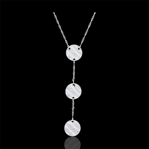 Collier Trois Soleils - or blanc 9 carats