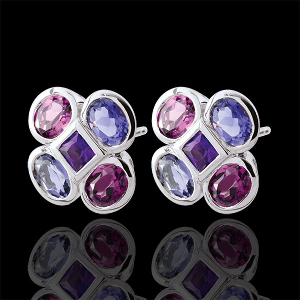 Boucles d'oreilles Etania - or blanc 9 carats