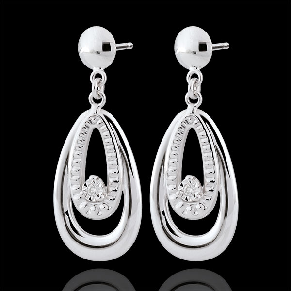 Boucles d'oreilles Doria - or blanc 9 carats