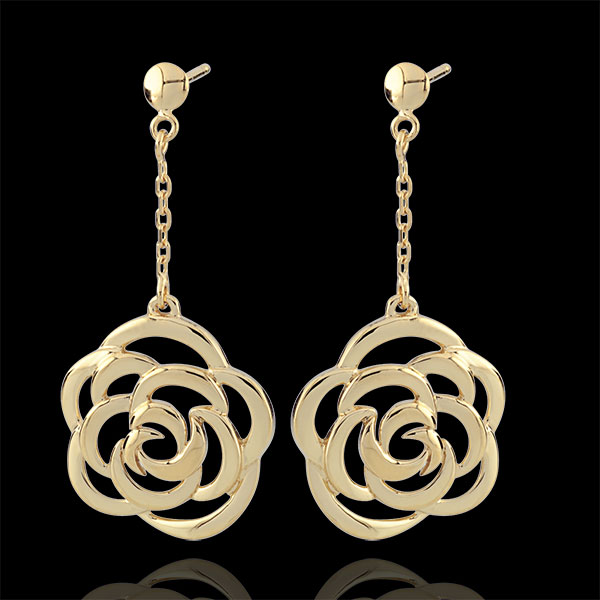 Boucles d'oreilles Eclosion - Fleurs Couture - pendantes - or j