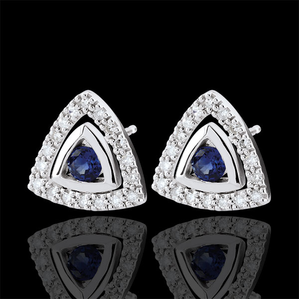 Boucles d'oreilles Salma - saphirs bleus - or blanc 9 carats