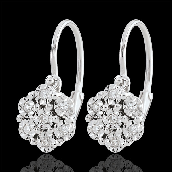 Boucles d'oreilles Fraicheur - Fleur de Flocon - 14 diamants et