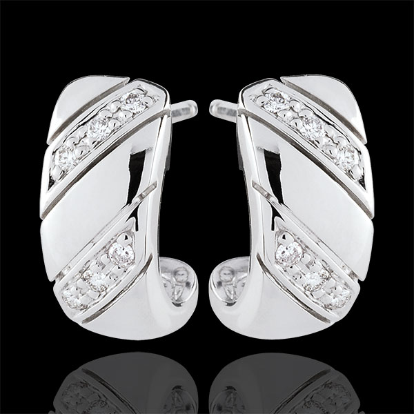 Boucles d'oreilles Créoles Jolie - or blanc 9 carats