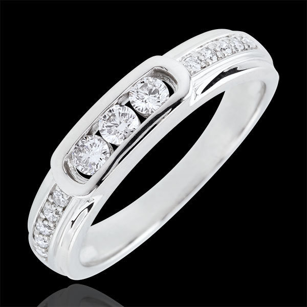 Bague Trilogie Helwen - or blanc 9 carats