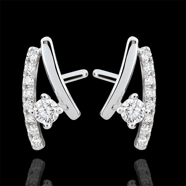Boucles d'oreilles diamants Erina - or blanc 18 carats