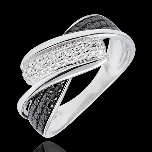 Bague Clair Obscur - Mouvement - diamants blancs - or blanc 18 c