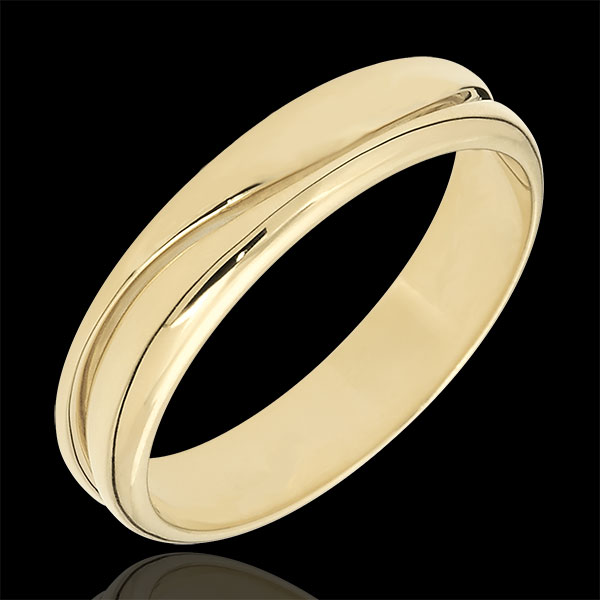 Bague Amour - Alliance homme or jaune 9 carats