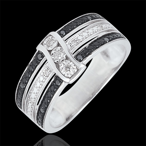 Bague Clair Obscur - Crépuscule - or blanc 9 carats, diamants b