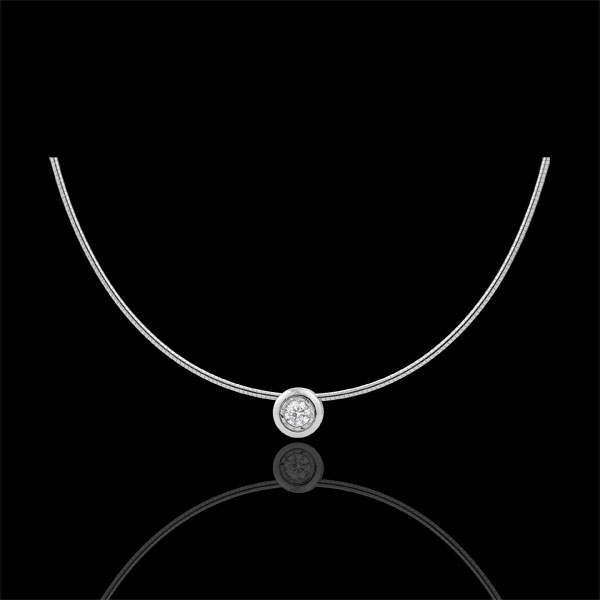 Collier cable or blanc 18 carats puce diamant (TGM)