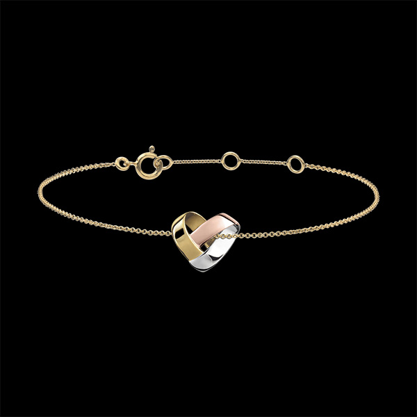 Bracelet Coeur Pliage 3 ors 18 carats